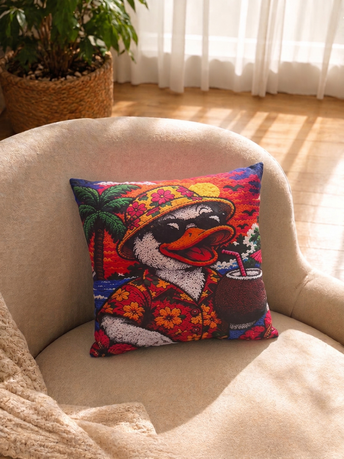 Tropical Duck Cushion