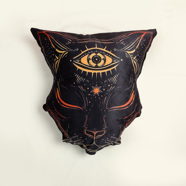 Black Cat with Golden Eye - Cushion